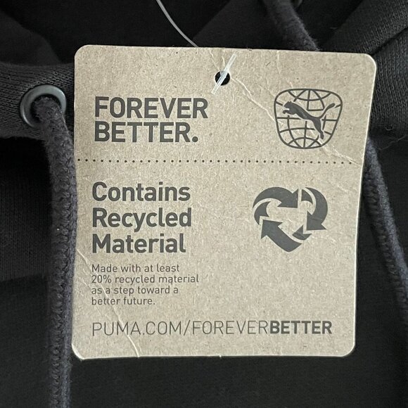 Puma ESS Small Logo Neutral Cotton Poly Blend Hoodie Kanga Pouch Black Sz XS NWT - Picture 8 of 12